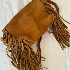 Medium leather fringe purse
